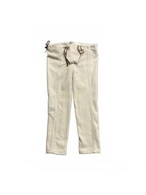 Get Dressed For Battle SCA Reenactment Pants Cream Leather Ties w Aiglets Sz XXL